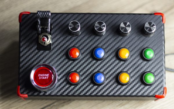 Button Box Start Engine Sim Racing Illuminated Toggle Switch PC Rotary ...