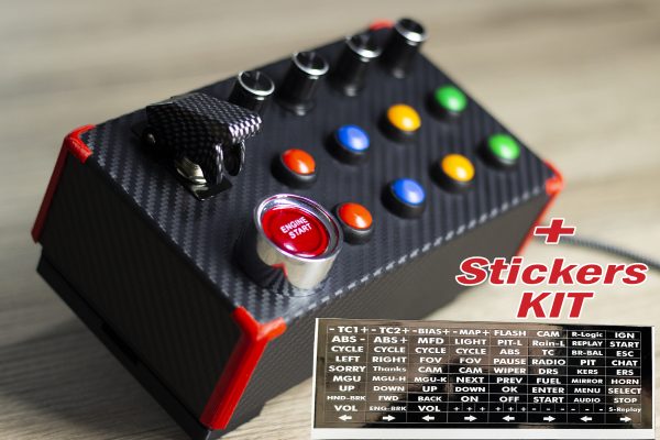 Button Box Sim Racing Toggle Switch Start Engine Bright Lever PC Rotary ...