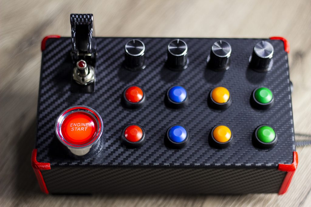 Button Box Start Engine Sim Racing Illuminated Toggle Switch PC Rotary ...